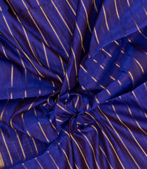 Blue Handloom Silk Cotton Saree With Veldari Stripes-SC4577
