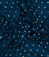 Blue Woven Synthetic Blended Saree With Embroidered Motifs-EN2054