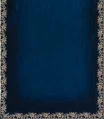 Dark Blue Synthetic Fendy Saree With Stone Border-BL5436