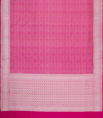 Pink Handloom Banarasi Silk Saree With Geometric Motifs In Chekcs-BE1883