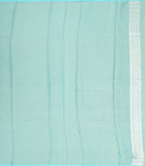 Turquoise Handloom Banarasi Tissue Silk Saree With Floral Vine Motifs-BE1410