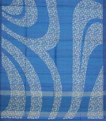 Blue Printed Synthetic Tussar Silk Saree With Zari Checks & Motifs-SY0381