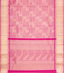 Pink Handloom Kanchipuram Bridal Silk Saree With Zari Motifs-KA16266