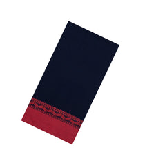 Midnight Blue Woven Bengal Cotton Saree With Contrast Border-BG1753