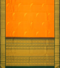 Mango Yellow Handloom Korvai Kanchipuram Silk Saree With Parrot Buttas-KA16670