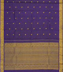 Violet Handloom Kanchipuram Silk Saree With Stripes & Buttas-KA15017