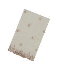 Taupe Woven Synthetic Blended Tissue Saree With Embroidered Motifs-EN2021