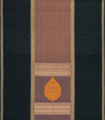 Dusty Peach Handloom Silk Cotton Saree With Checks-SC4209