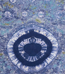 Indigo Printed Jaipur Cotton Saree With Tie & Dye Motifs-JC1506
