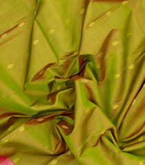 Green Woven Pure Silk Saree With Zari Buttas & Contrast Border-EC2618