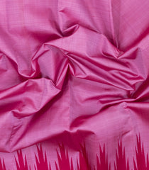 BubbleGum Pink Handloom Korvai Kanchipuram Silk Saree With Silk Temple Border-KA16702