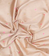 Taupe Handloom Korvai Kanchipuram Silk Saree With Buttas-KA15877