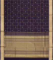 Burgundy Handloom Soft Silk Cotton Saree With Zari Checks-SC4378