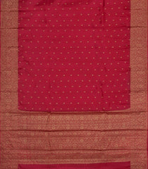 Crimson Woven Tussar Silk Saree With Floral Buttas-TU3578