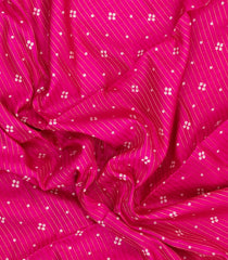 Hot Pink Printed Synthetic Dola Silk Saree With Zari Stripes & Border-SY0389
