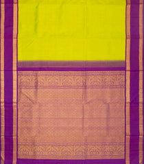 Light Green Handloom Kanchipuram Korvai 9 Yards Silk Saree With Rudraksham Motifs