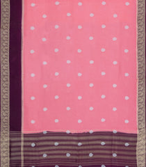 Light Peach Woven Blended Viscose Saree With Buttas-BL5676