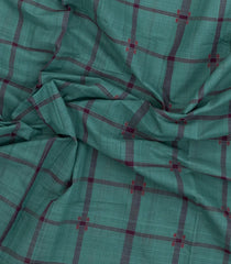 Teal Woven Kadappa Cotton Saree With Checks-KN0747