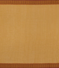 Mustard Handloom Bengal Cotton Saree With Coin Buttas-BG1615