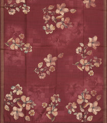 Brown Printed Synthetic Dola Silk Saree With Zari Stripes-BL5507
