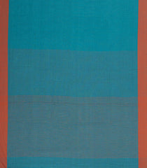 Cyan Woven Bengal Cotton Saree With Contrast border-BG1770