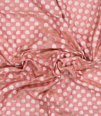 Dusty Pink Handloom Banarasi Silk Saree With Floral Zari Motifs-BE1775