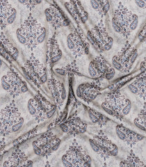 Off White Printed Synthetic Kotha Silk Saree With Zari Border-SY0036