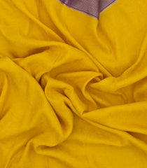Yellow Woven Mysore Silk Saree With Floral Vine Motifs & Contrast Border-MS3251