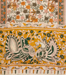 Cream Printed Kalamkari Cotton Saree -KAL1240