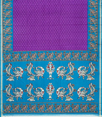 Purple Woven Synthetic Crackle Saree With Printed Geometric & Bird Motifs-BL4512