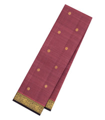 Chestnut Pink Handloom Kanchipuram Silk Saree With Buttas-KA15465