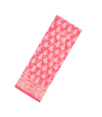 Peach Woven Jaipur Cotton Saree With Printed Floral Motifs-JC1422