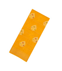 Mustard Printed Synthetic Dola Silk Saree With Zari Stripes & Border-BL5028