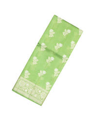 Mint Green Woven Dupion Silk Saree With Floral Buttas-DS0522