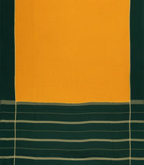 Mustard Woven Mysore Silk Saree With Contrast Green Border-MS3259