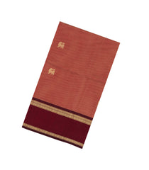 Peach Handloom Silk Cotton Saree With Buttas-SC4409