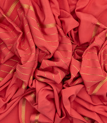 Peach Woven Mysore Crepe Pure Zari Silk Saree With Zari Stripes-MS3144