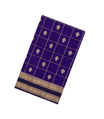 Violet Handloom Kanchi Cotton Saree With Silk Border-KC1806