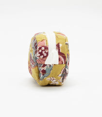 Mustard Cotton Bagru Printed Coin Pouch With Zipper-ACS1066