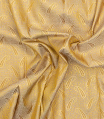 Beige Handloom Korvai Kanchipuram Silk Saree With Floral Zari Motifs-KA15821