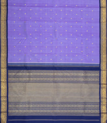 Lavender Handloom Korvai Kanchipuram Silk Saree With Stripes & Buttas-KA15683