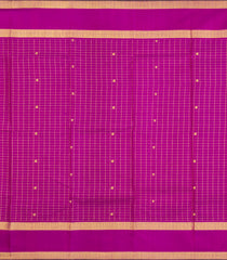 Purple Handloom Kanchipuram Silk Saree With Checks & Buttas-KA15262