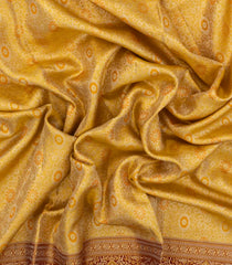 Gold Handloom Tissue Kanchipuram Silk Saree With Floral Motifs-KA14102