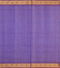 Blue Handloom Silk Cotton Saree With Zari Stripes & Contrast Border-SC4753
