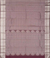 Maroon Handloom Kanchipuram Silk Saree With Star Motif Stripes