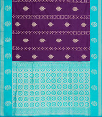 Purple Woven Blended Aura Saree With Zari Buttas & Zari Border-BL5819