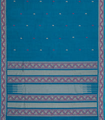 Cyan Handloom Kanchi Cotton Saree With Buttas-KC1780