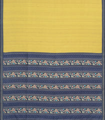 Yellow Printed Synthetic Kotha Silk Saree With Contrast Border-SY0532