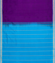 Purple Handloom 9 Yards Silk Cotton Saree With Contrast Border-SC4686