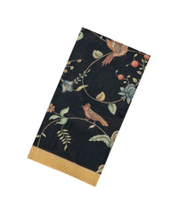 Black Printed Tussar Silk Saree With Kalamkari Motifs-TU3597